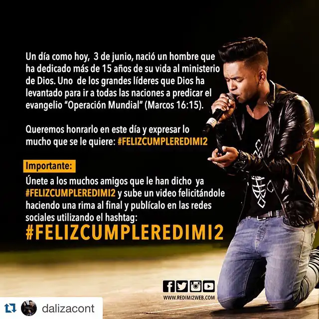 Mensaje de Daliza Cont. esposa de Redimi2 por su cumpleaños